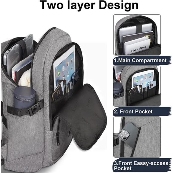 Laptop Backpack for Travel, 15.6 in Anti-Theft Business Backpack for Men Women